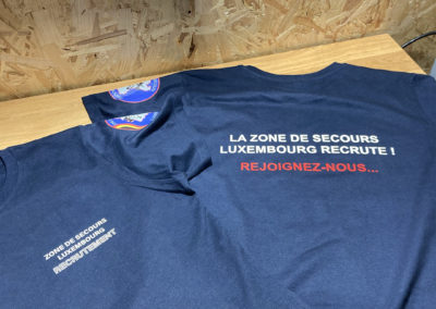 T-shirts zone secours Luxembourg