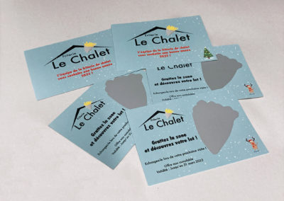 Impressions de cartes à gratter pour la friterie "Le chalet" à Habay !